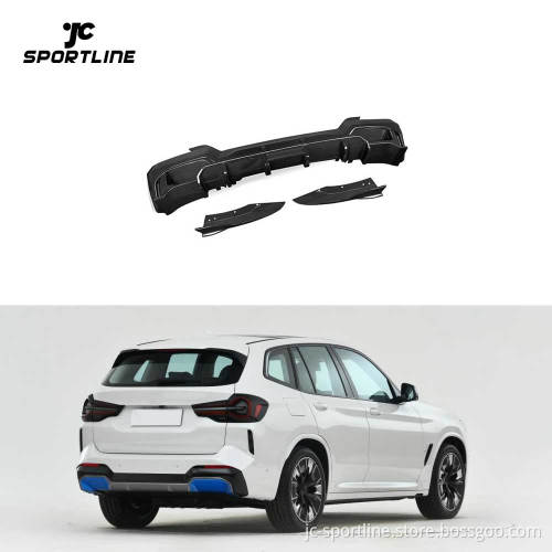 Prepreg Dry Carbon Fiber Rear Bumper Diffuser Lip for BMW IX3 G08I 2023